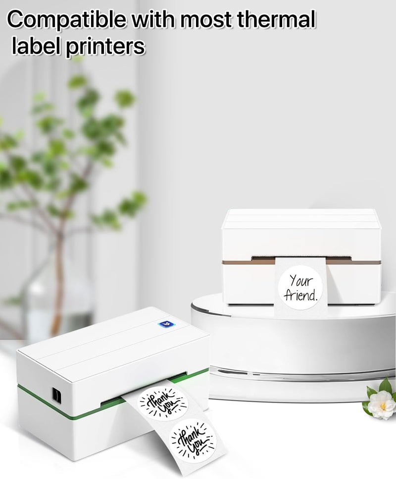 iEager 2 Inch Round Thermal Labels, Circle Thermal Printer Stickers, Durable Circular Label Printer Sticker for Business, Logo, Gift, 500 Labels/Roll, White - Image 5